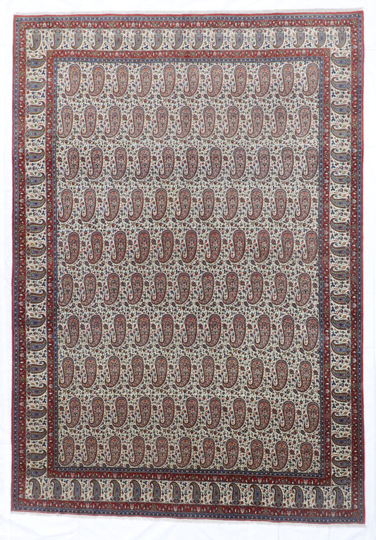 9x12- Qum Fine Floral Rectangle - Hand Knotted Rug