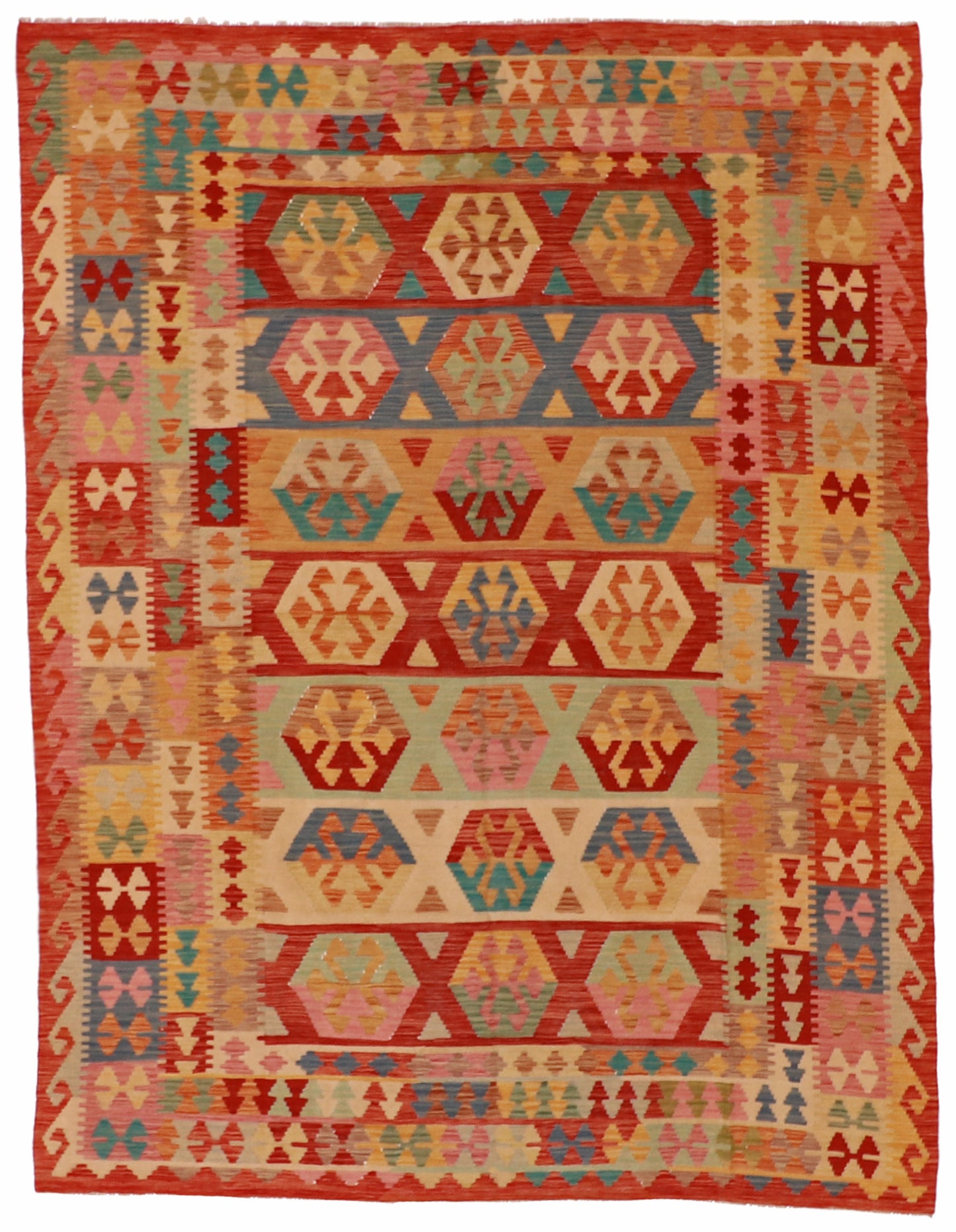 6x9 - Kilim Wool All Over Rectangle - Hand Knotted Rug