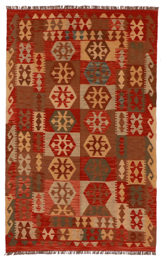 4x6 - Kilim Fine/Wool All Over Rectangle - Hand Knotted Rug