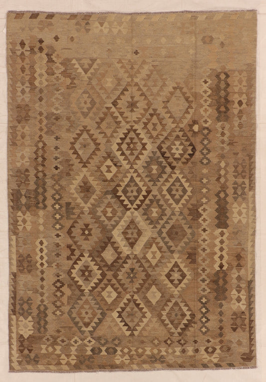 6x9 - Kilim Fine/Wool Geometric Rectangle - Hand Knotted Rug