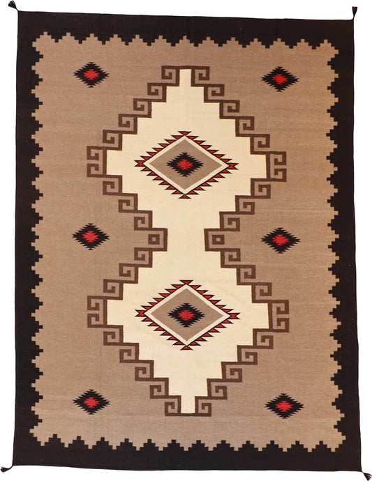 9x12 - Navajo Fine/Wool Geometric Rectangle - Hand Knotted Rug