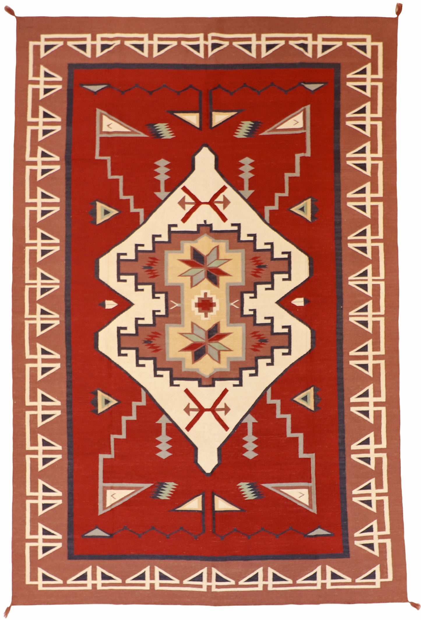 9x12 - Navajo Fine/Wool Geometric Rectangle - Hand Knotted Rug