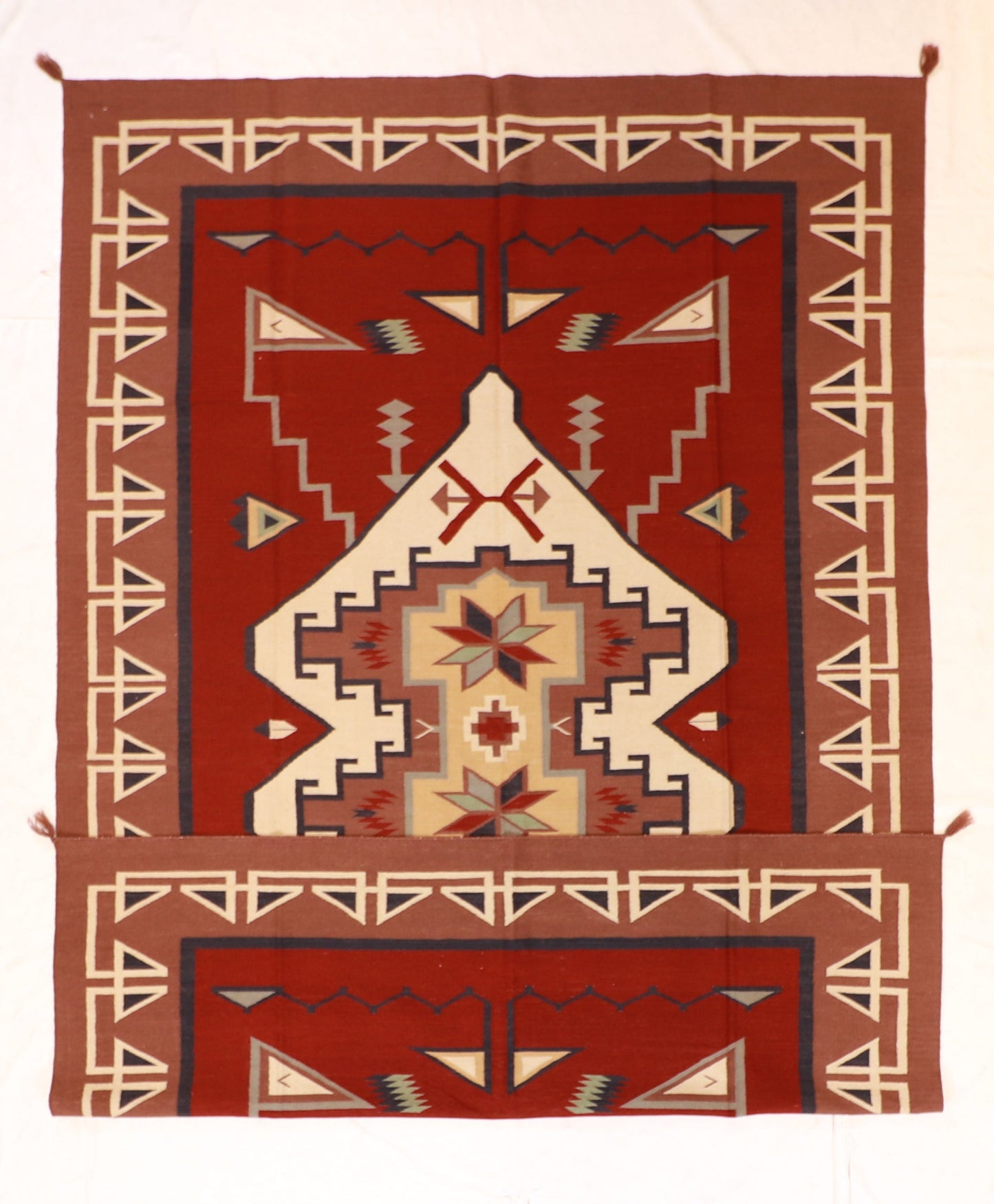 9x12 - Navajo Fine/Wool Geometric Rectangle - Hand Knotted Rug