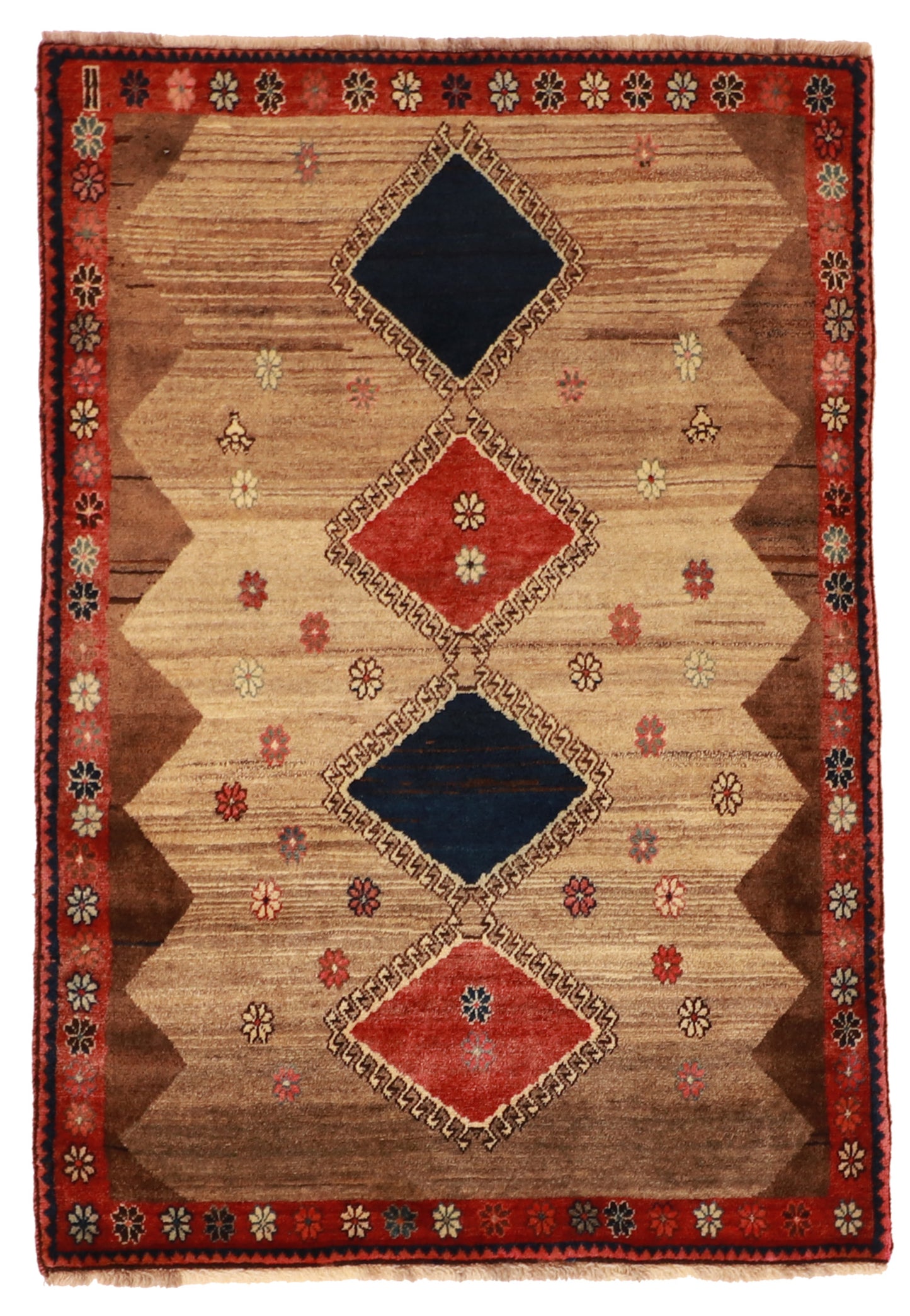 4x6 - Gabbeh Fine/Wool All Over Rectangl - Hand knotted Rug