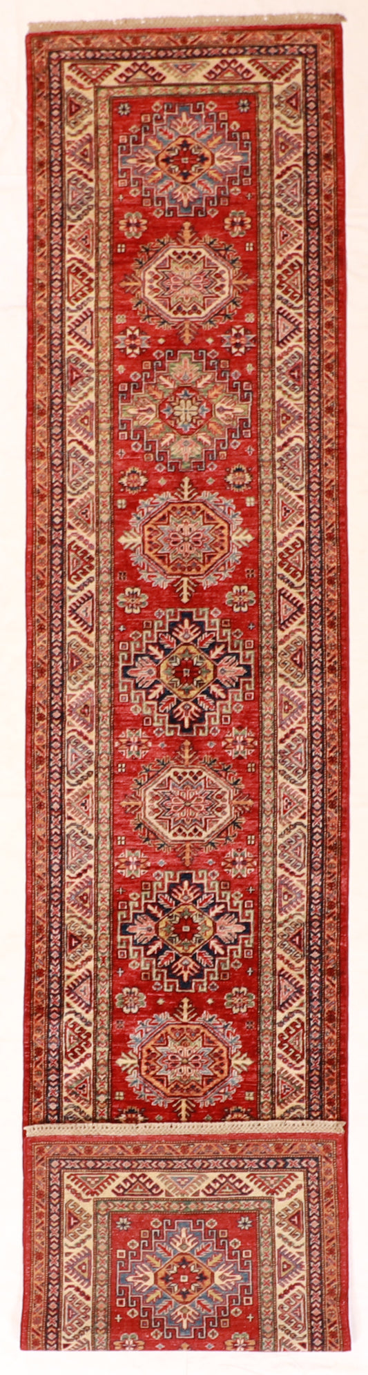 Runner - Gashgai Fine Wool Geometric Rectangle - Hand Knotted Rug