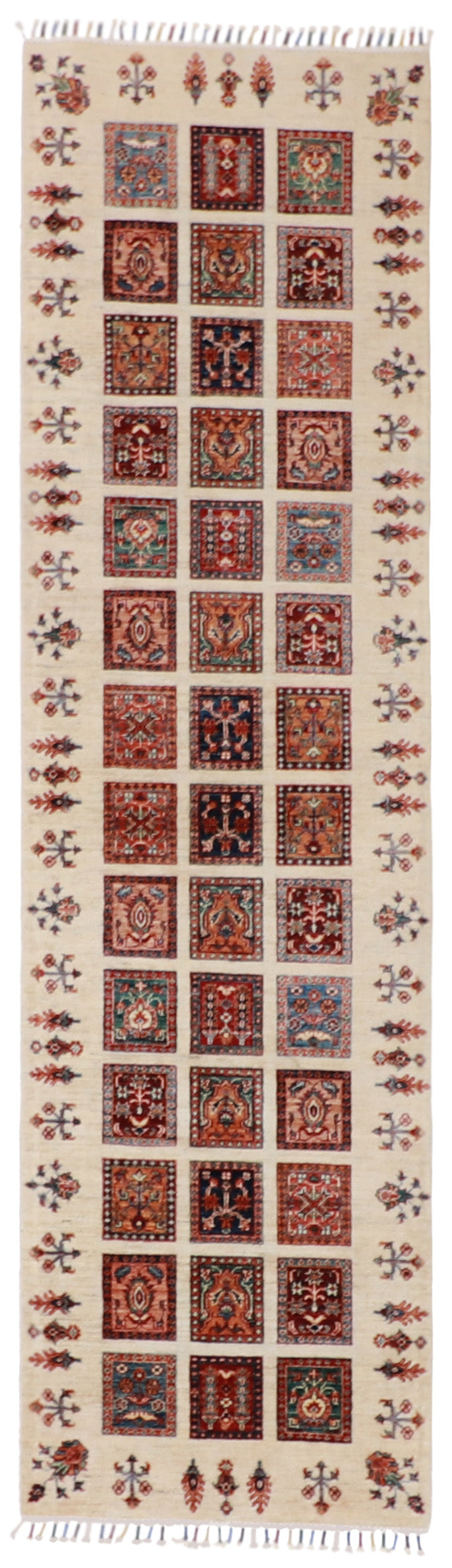 Runner - Shiraz Wool Geometric Rectangle - Hand Knotted Rug