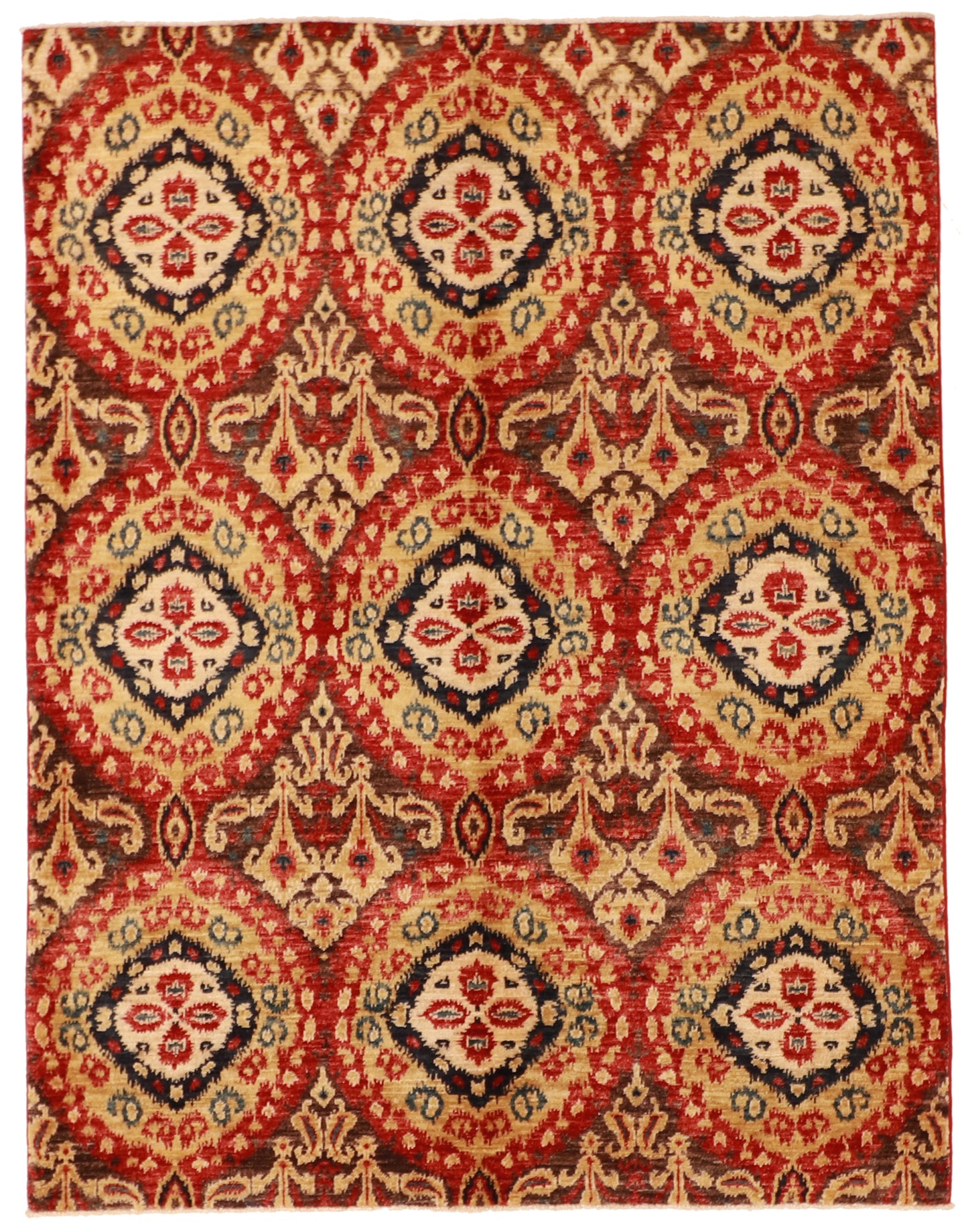 5x7 - Bakshaish Fine/Wool Geometric Rectangle - Hand Knotted Rug