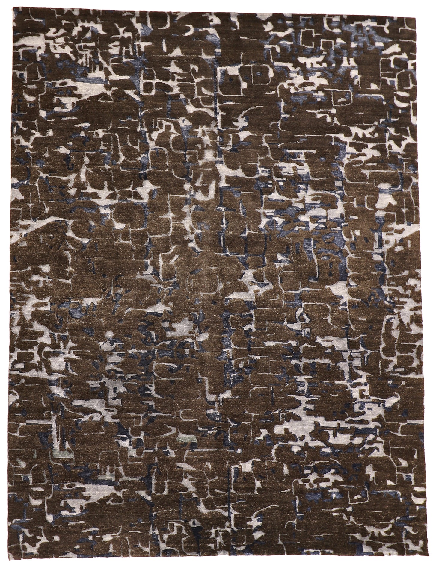 9x12 - Modern Silk/Wool All Over Rectangle - Hand Knotted Rug