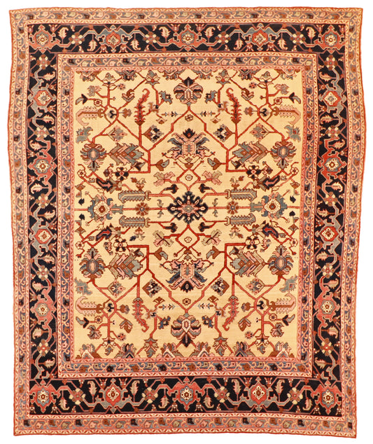 9x12 - Heriz Fine/Wool Geometric Rectangle - Hand Knotted Rug