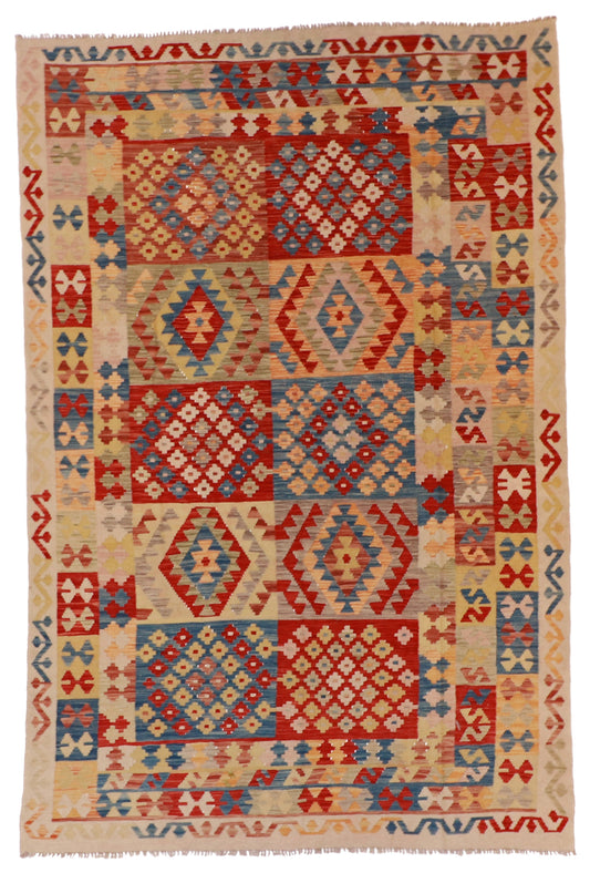 7x10 - Kilim Wool All Over Rectangle - Hand Knotted Rug