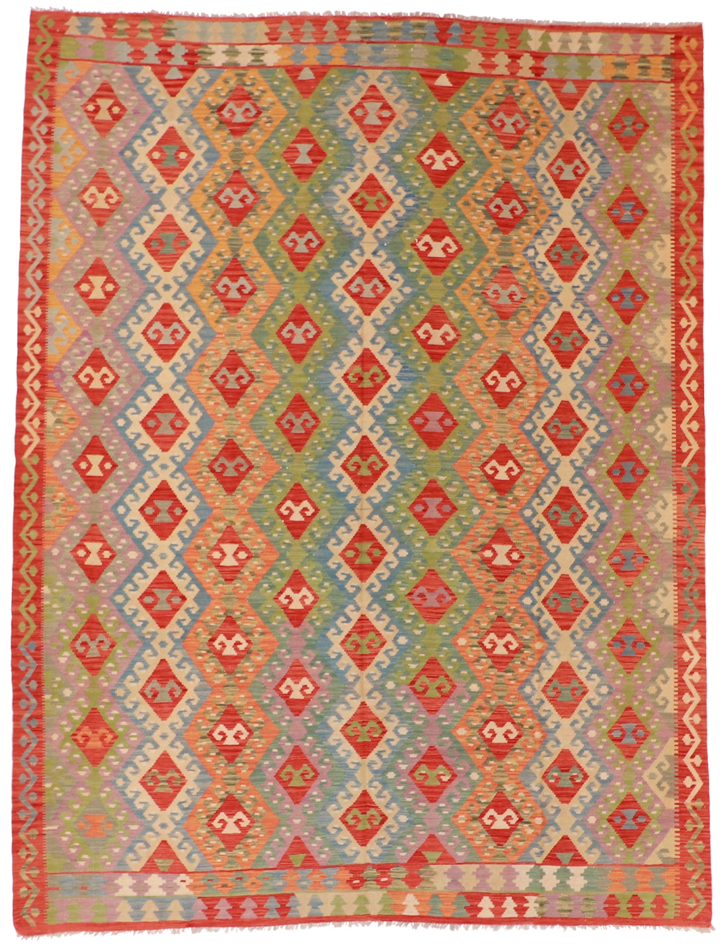 9x12 - Kilim Fine/Wool All Over Rectangle - Hand Knotted Rug