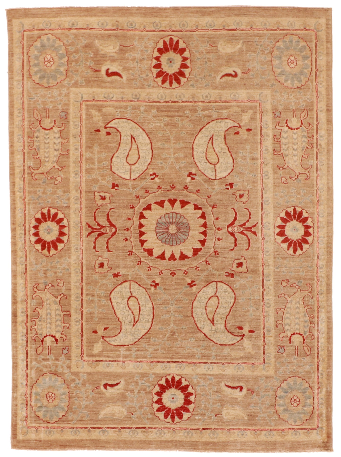 5x7 - Suzani Fine/Wool All Over Rectangle - Hand Knotted Rug