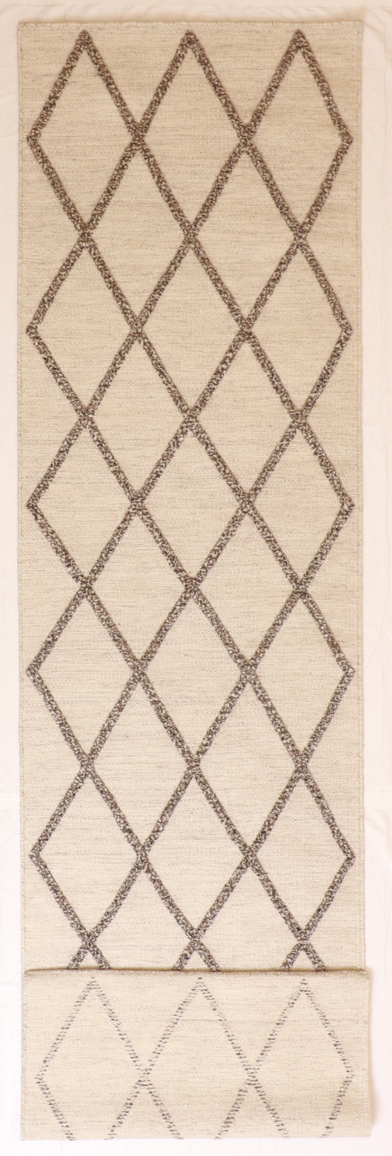 Runner - Modern Fine All Over Rectangle - Hand Knotted Rug