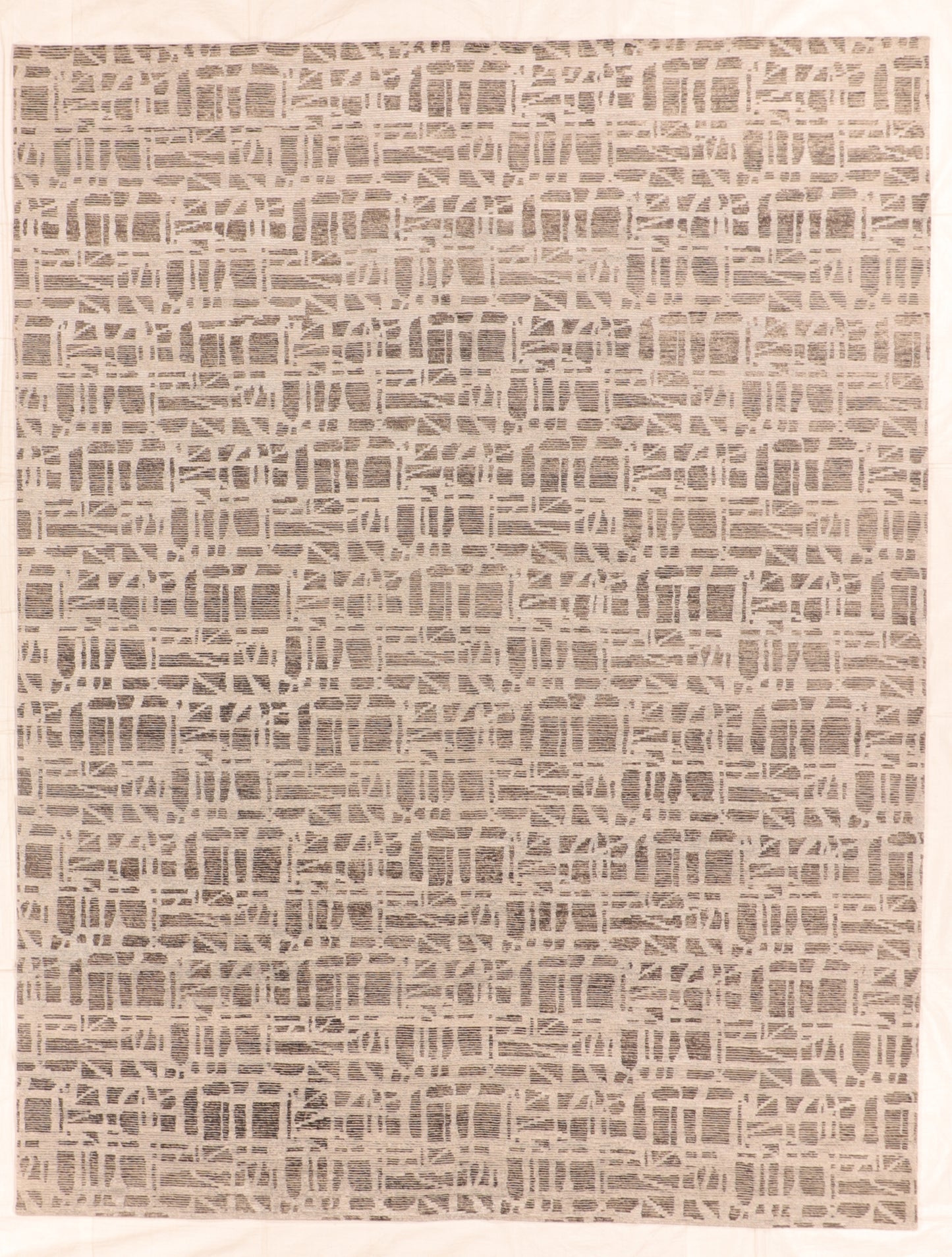 9x12 - Modern Fine/Silk/Wool All Over Rectangle - Hand Knotted Rug