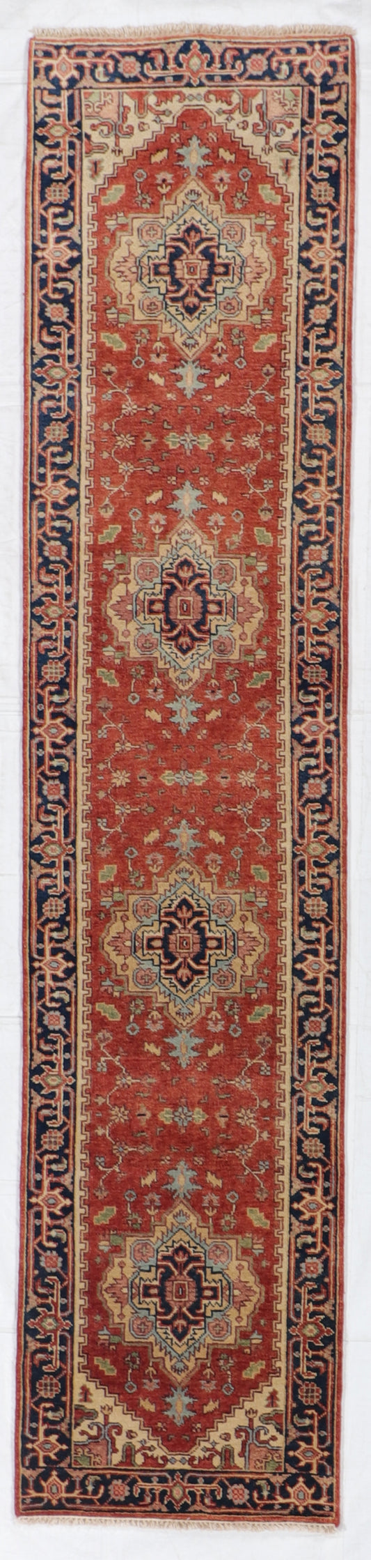 Runner - Serapie Fine Geometric Rectangle - Hand Knotted Rug