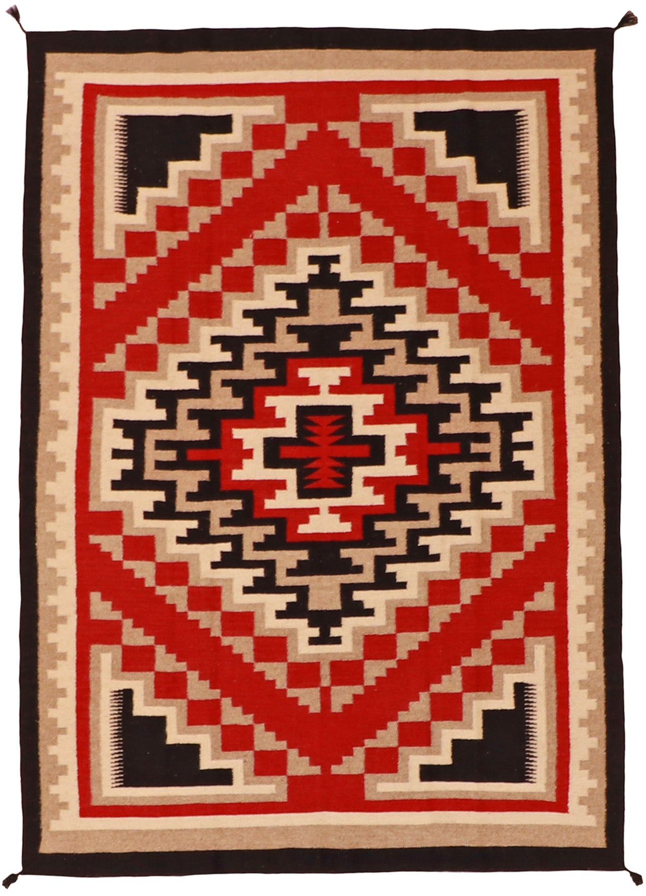 5x7 - Navajo Fine Wool All Over Rectangle - Hand Knotted Rug