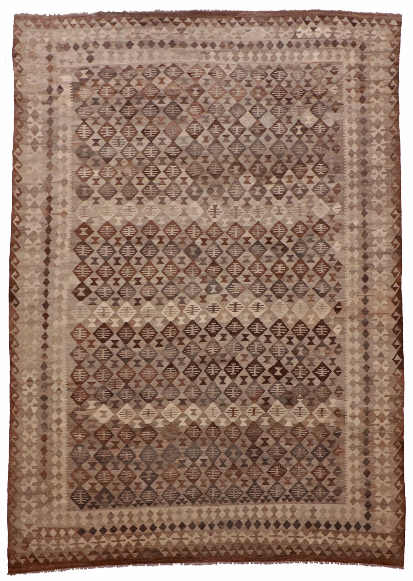 8x10 - Kilim Fine/Wool Geometric Rectangle - Hand Knotted Rug