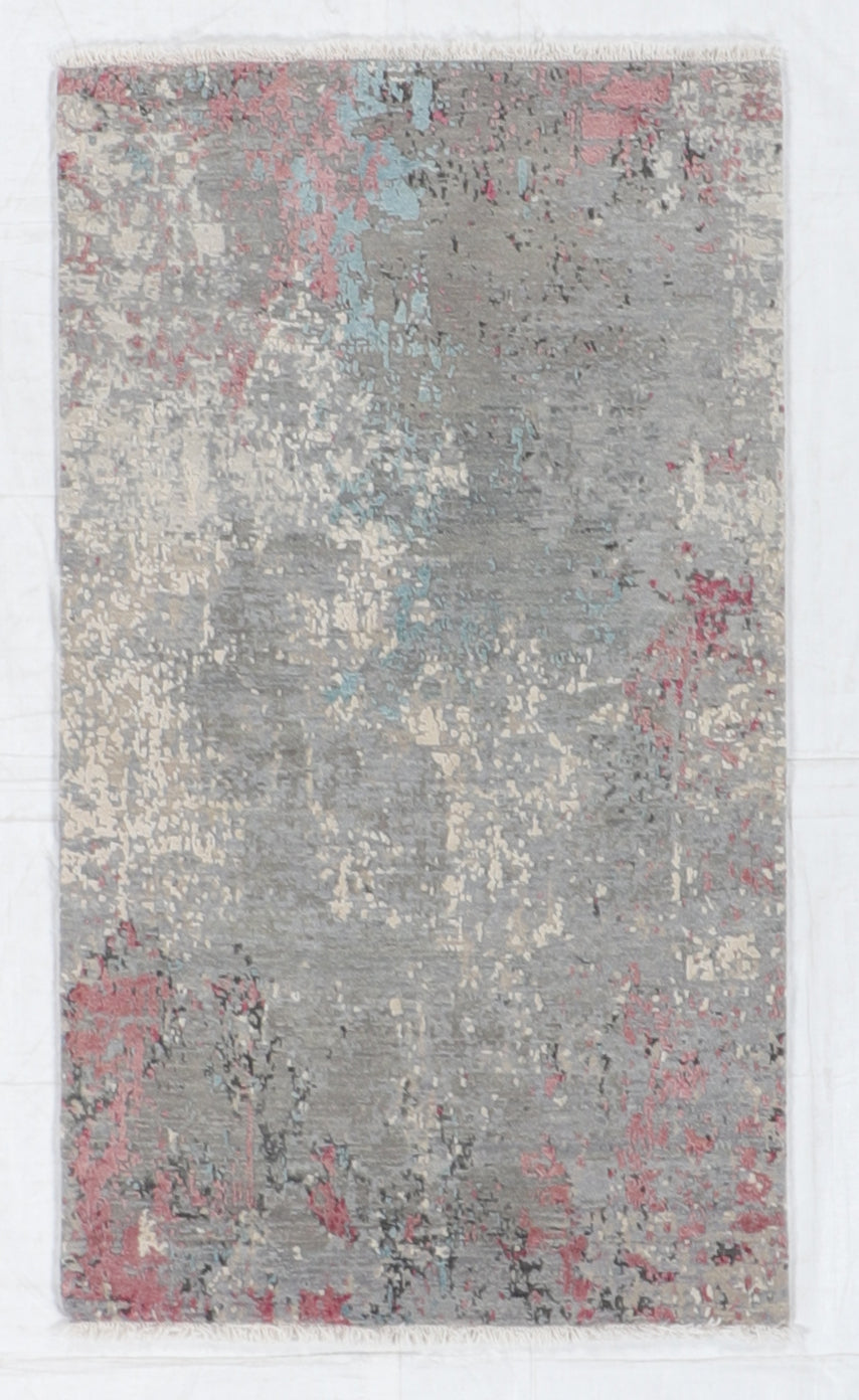 3x5 - Modern Fine/Silk All Over Rectangle - Hand Knotted Rug