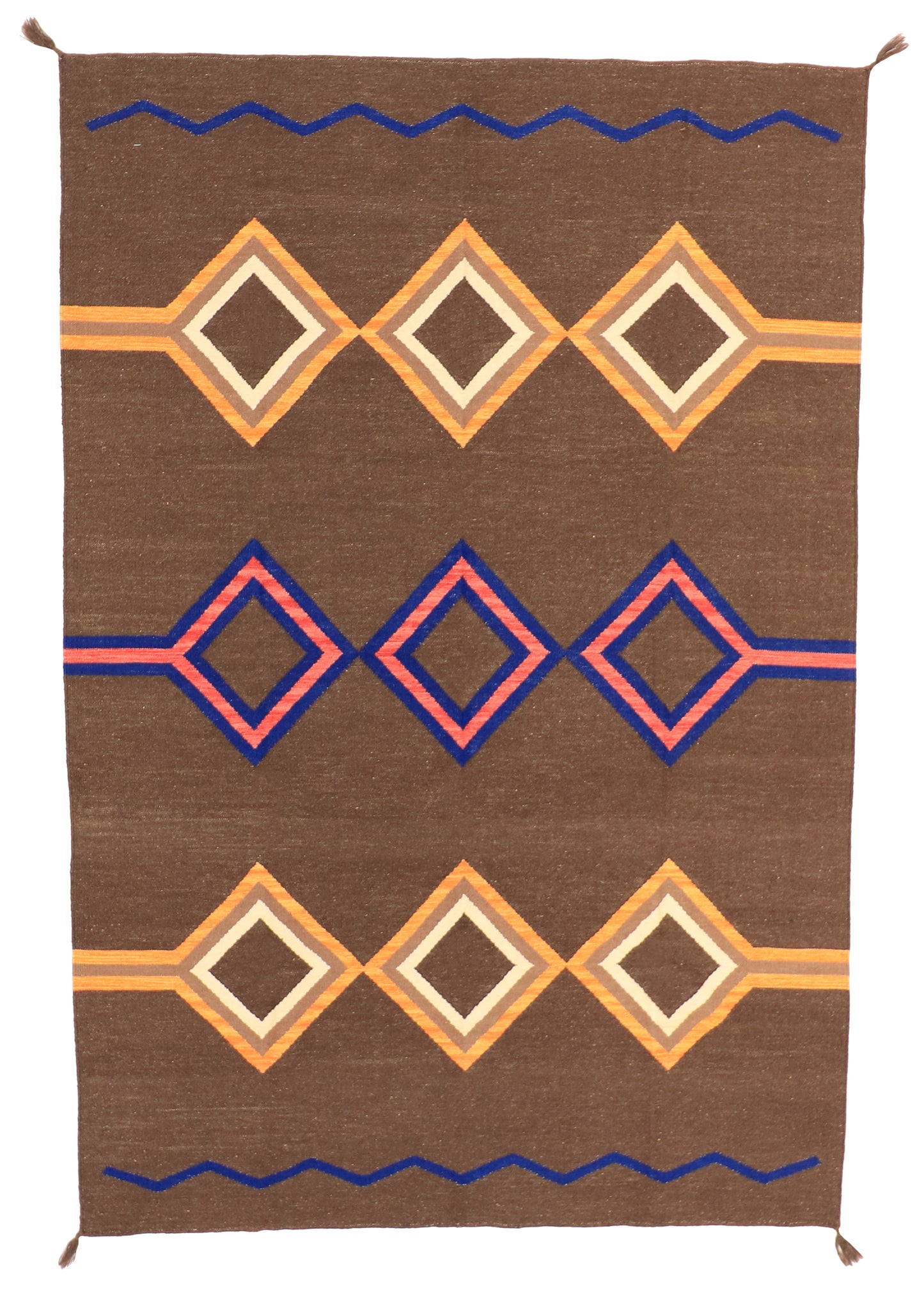 6x9 - Navajo Fine Wool All Over Rectangle - Hand Knotted Rug