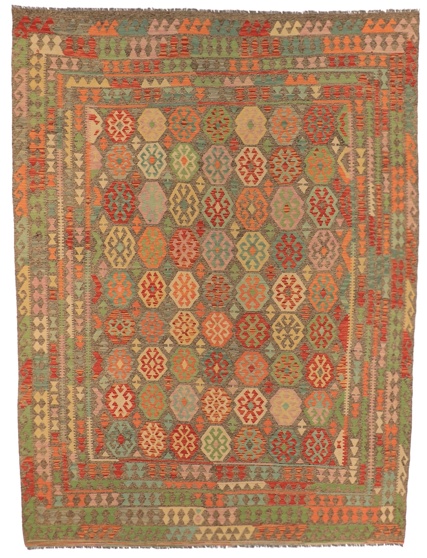 9x12 - Kilim Fine/Wool All Over Rectangle - Hand Knotted Rug