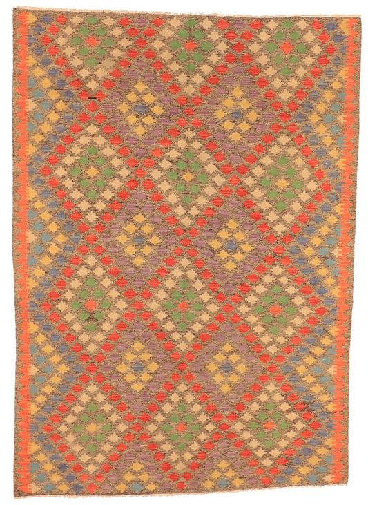 6x9 - Kilim Fine/Wool All Over Rectangle - Hand Knotted Rug