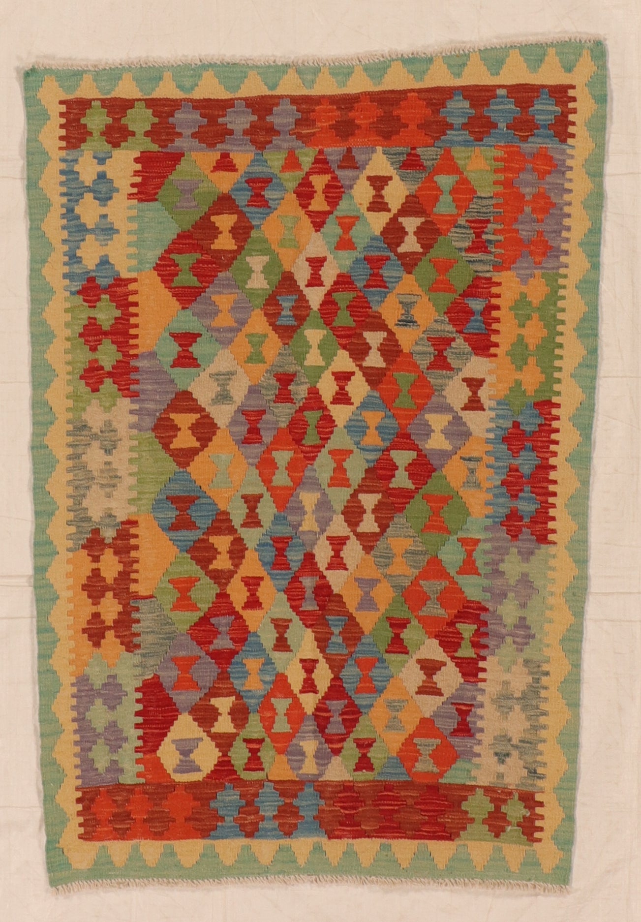 3x5 - Kilim Fine/Wool All Over Rectangle - Hand Knotted Rug