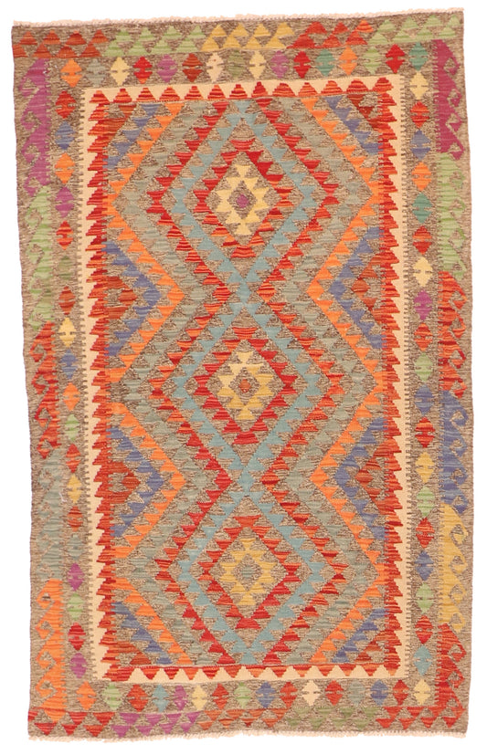 4x6 - Kilim Fine/Wool All Over Rectangle - Hand Knotted Rug