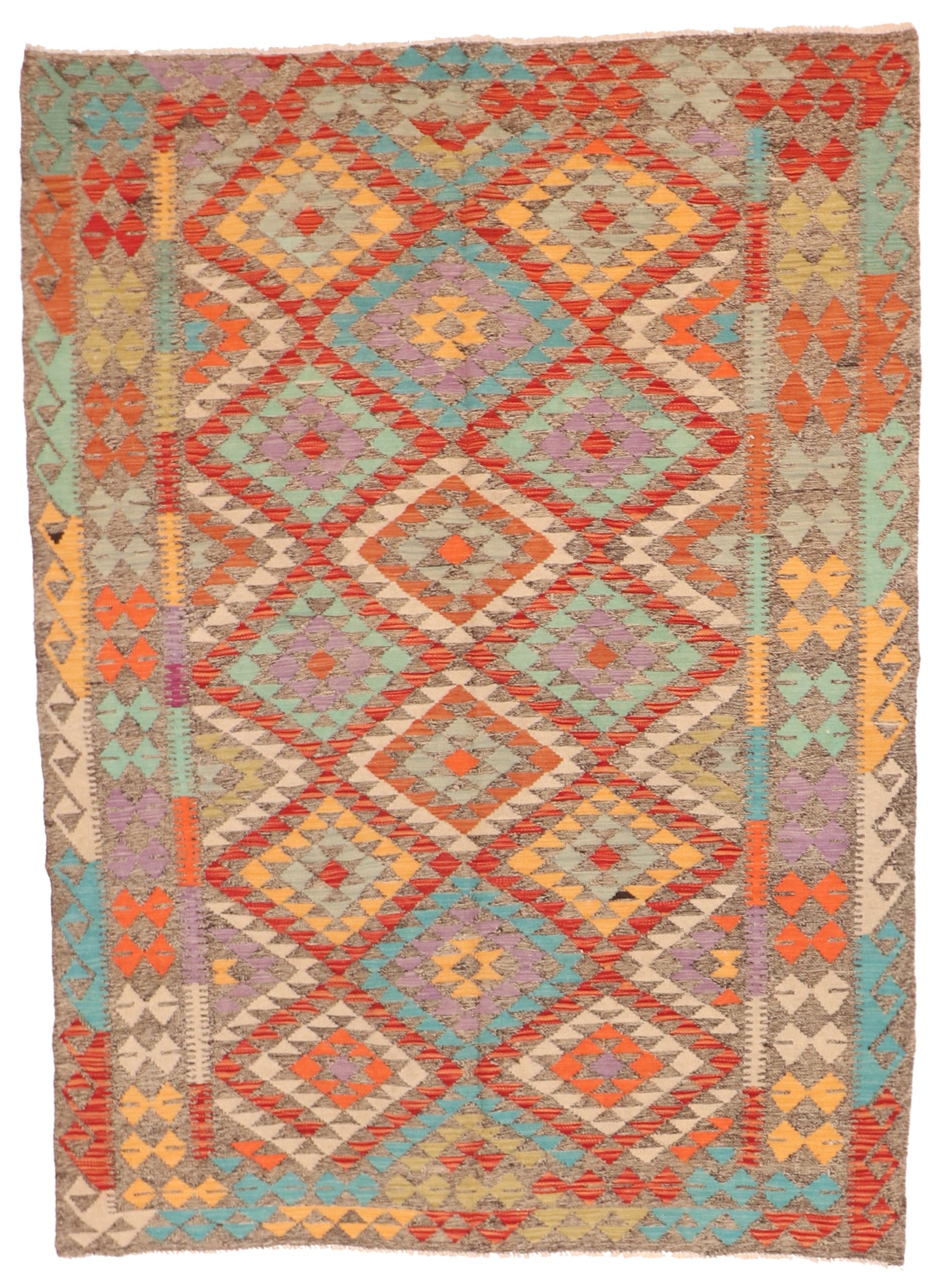 6x9 - Kilim Fine/Wool All Over Rectangle - Hand Knotted Rug