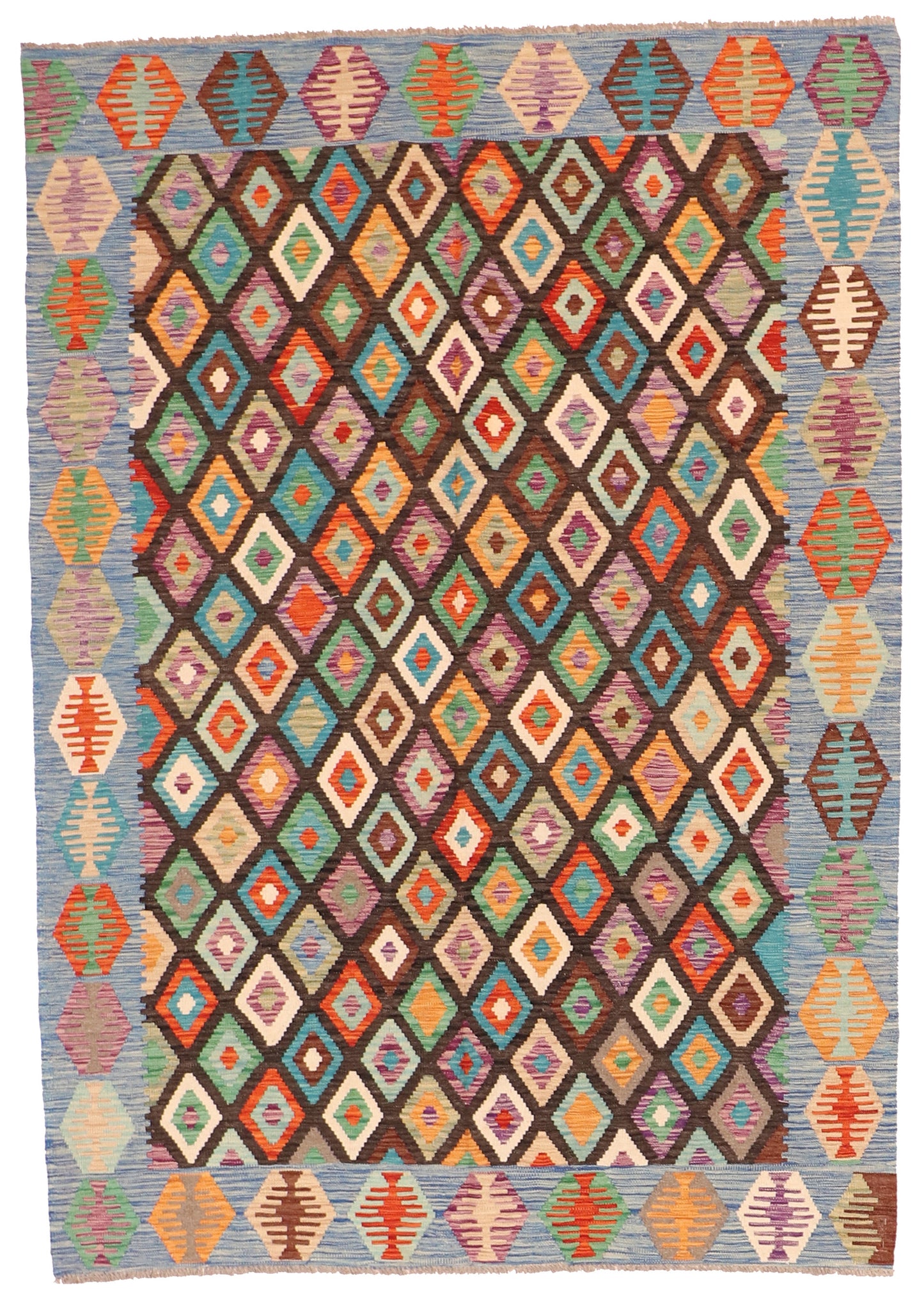 6x9 - Kilim Fine/Wool All Over Rectangle - Hand Knotted Rug