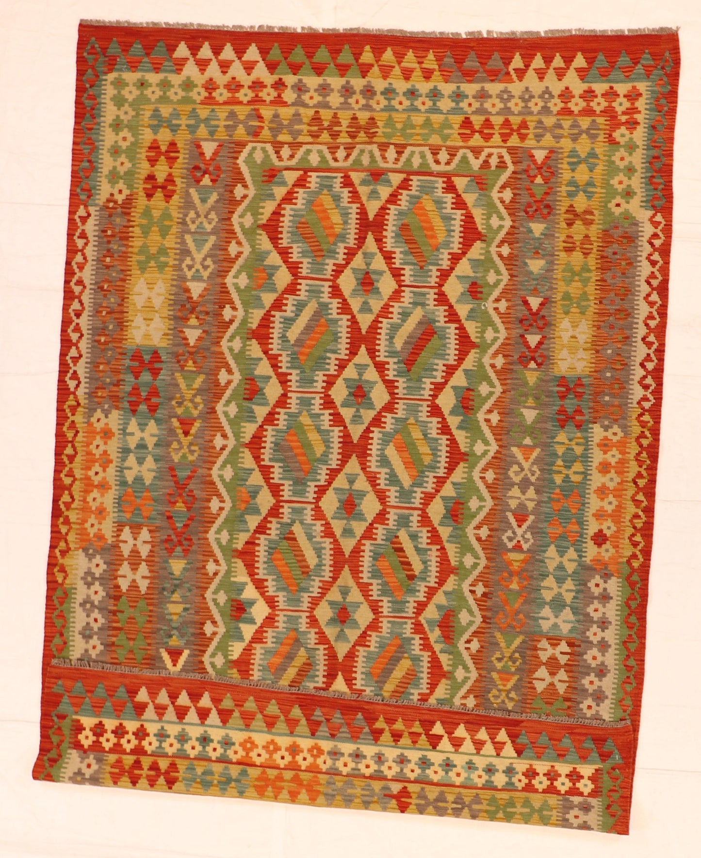 6x9 - Kilim Fine/Wool All Over Rectangle - Hand Knotted Rug