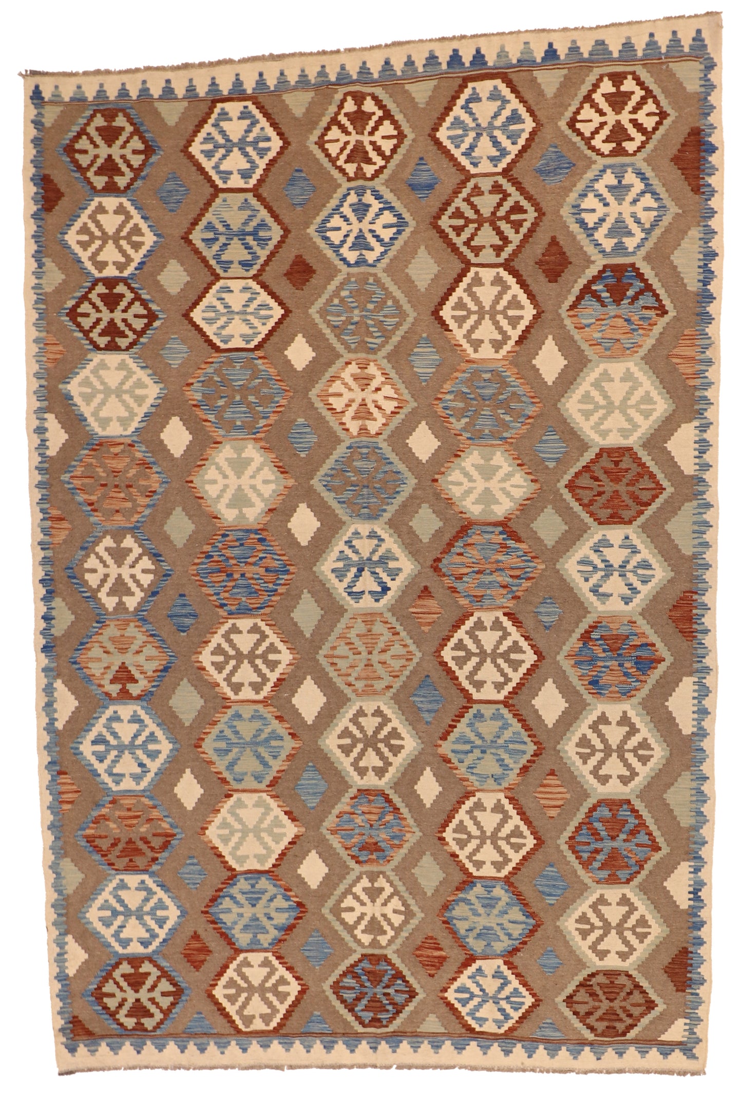 7x10 - Kilim Fine/Wool All Over Rectangle - Hand Knotted Rug