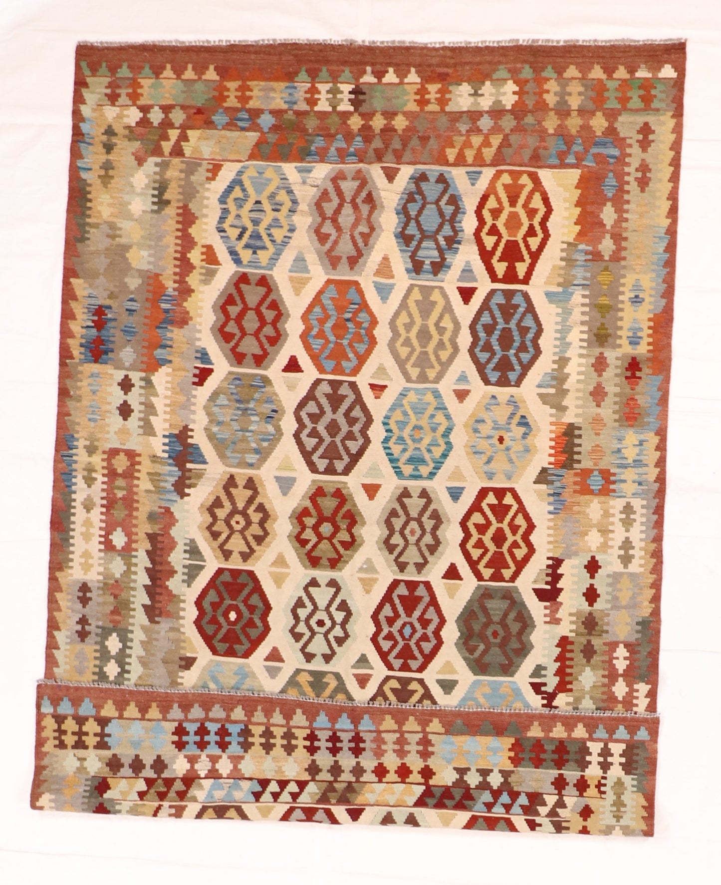 7x10 - Kilim Fine/Wool All Over Rectangle - Hand Knotted Rug