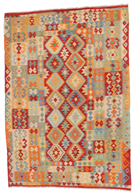 6x9 - Kilim Fine/Wool All Over Rectangle - Hand Knotted Rug