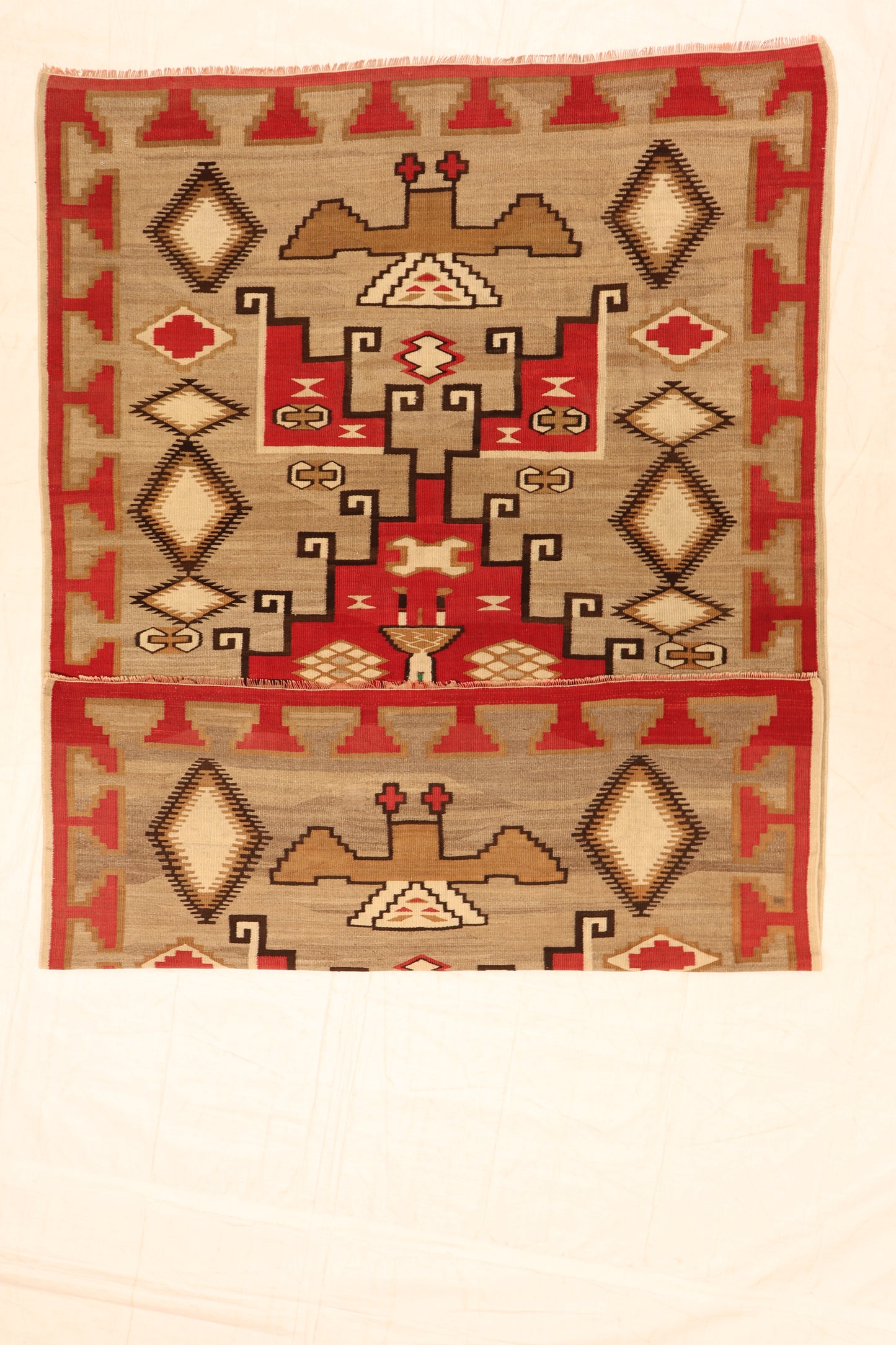 6x9 - Navajo Antique/Wool Geometric Rectangle - Hand Knotted Rug