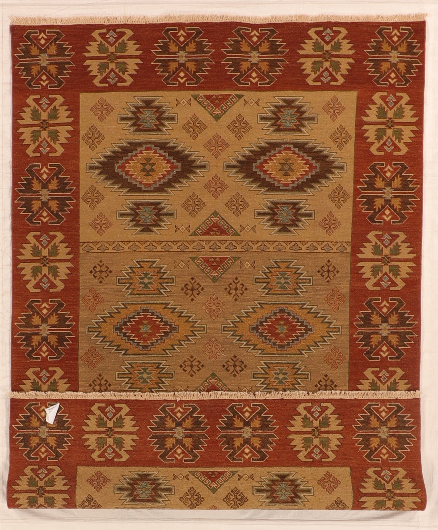 6x9 - Kazak Fine Geometric Rectangle - Hand Knotted Rug