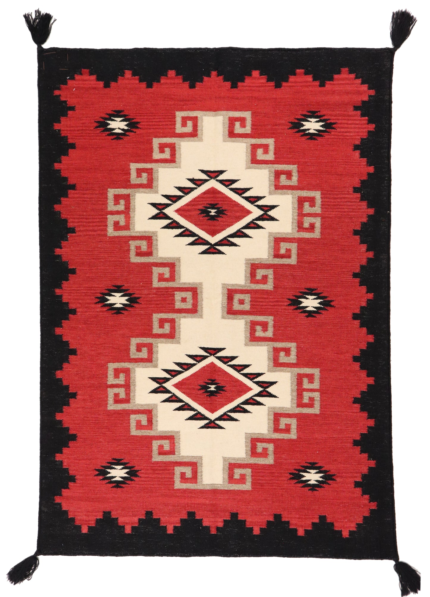 4x6 - Navajo Fine/Wool Geometric Rectangle - Hand Knotted Rug