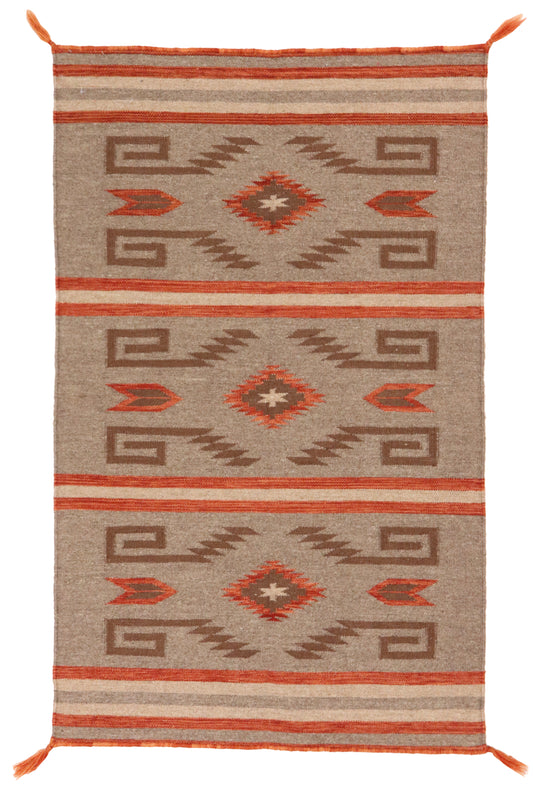 3x5 - Navajo Fine Wool Geometric Rectangle - Hand Knotted Rug