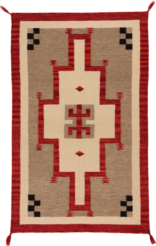 3x5 - Navajo Fine Wool All Over Rectangle - Hand Knotted Rug