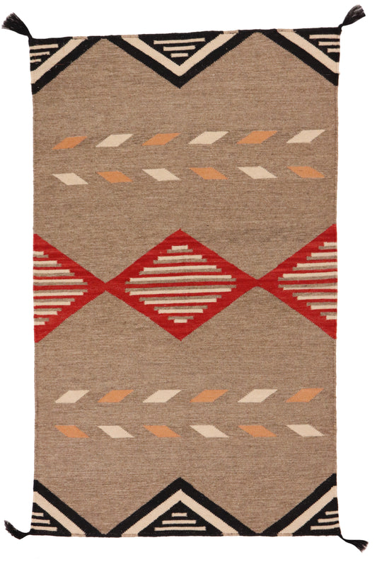 3x5 - Navajo Fine Wool All Over Rectangle - Hand Knotted Rug