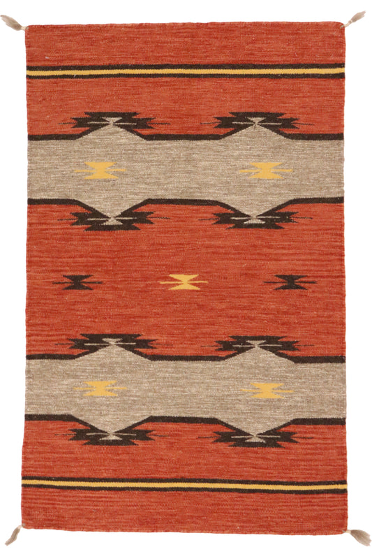 3x5 - Navajo Fine Wool All Over Rectangle - Hand Knotted Rug