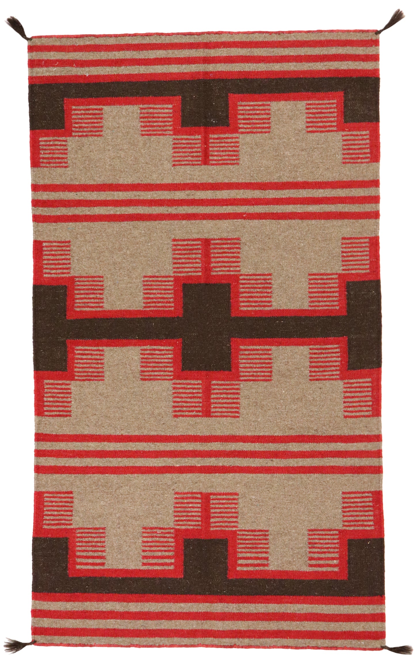 3x5 - Navajo Fine Wool Geometric Rectangle - Hand Knotted Rug