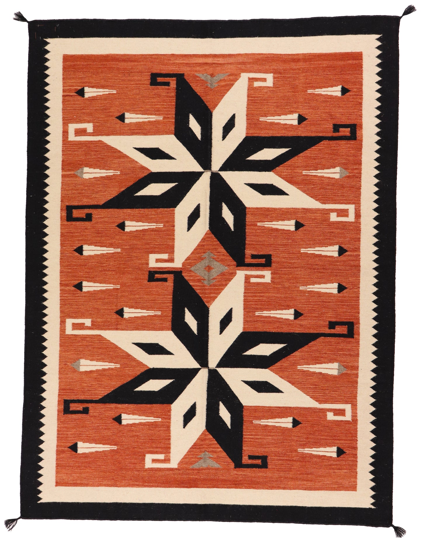 5x7 - Navajo Fine Wool All Over Rectangle - Hand Knotted Rug