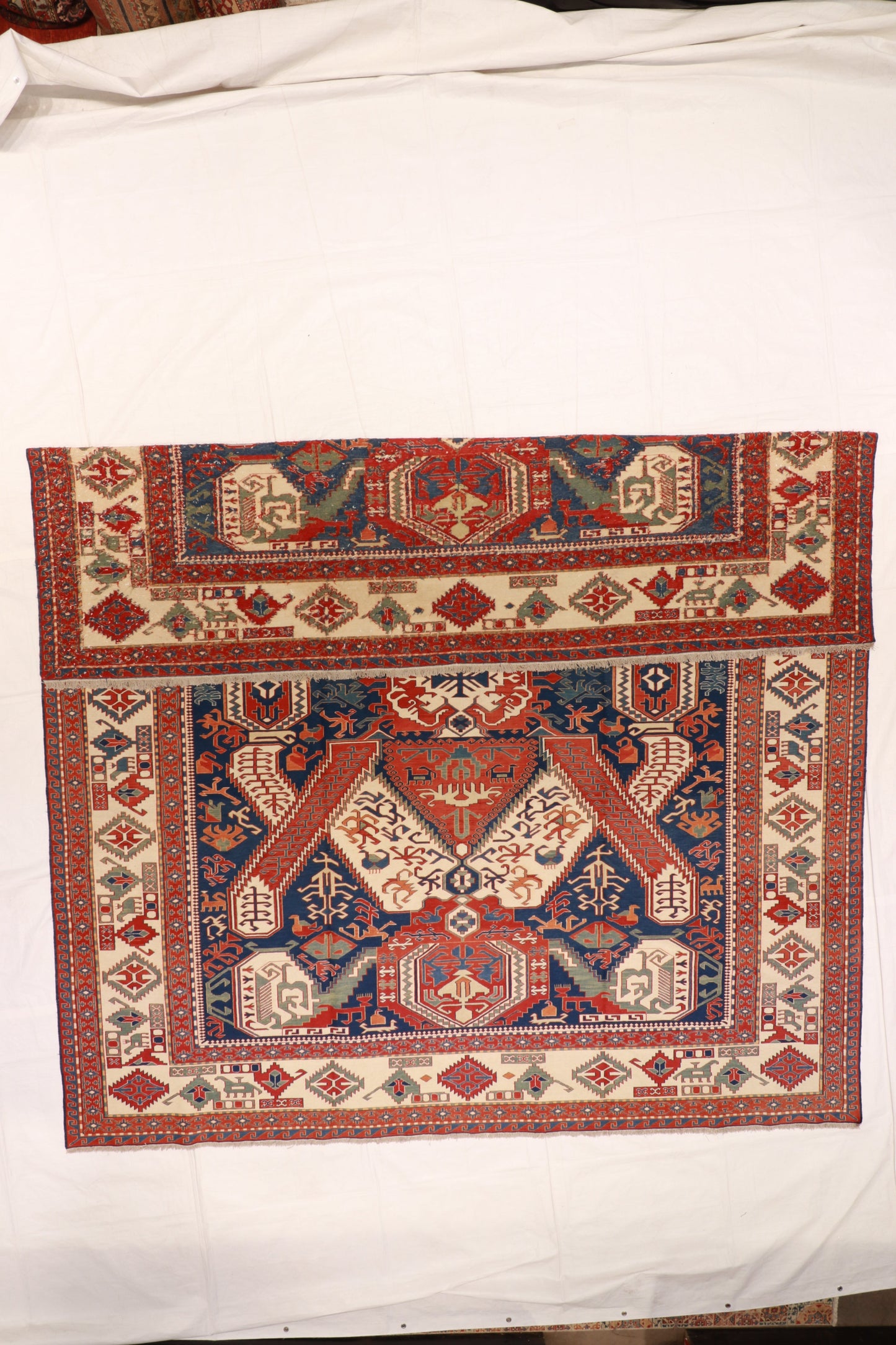 Square - Soumak Fine/Wool Geometric Rectangle - Hand Knotted Rug