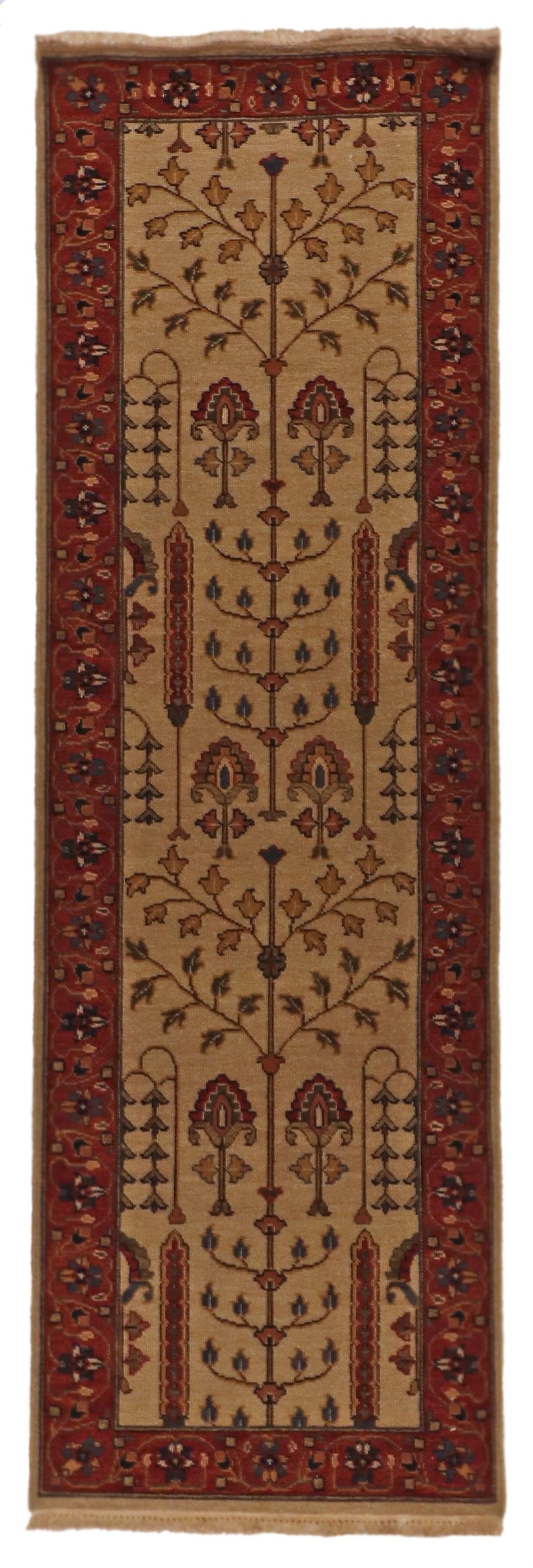 Runner - Tree of Life Wool All Over Rectangle - Hand Knotted Rug