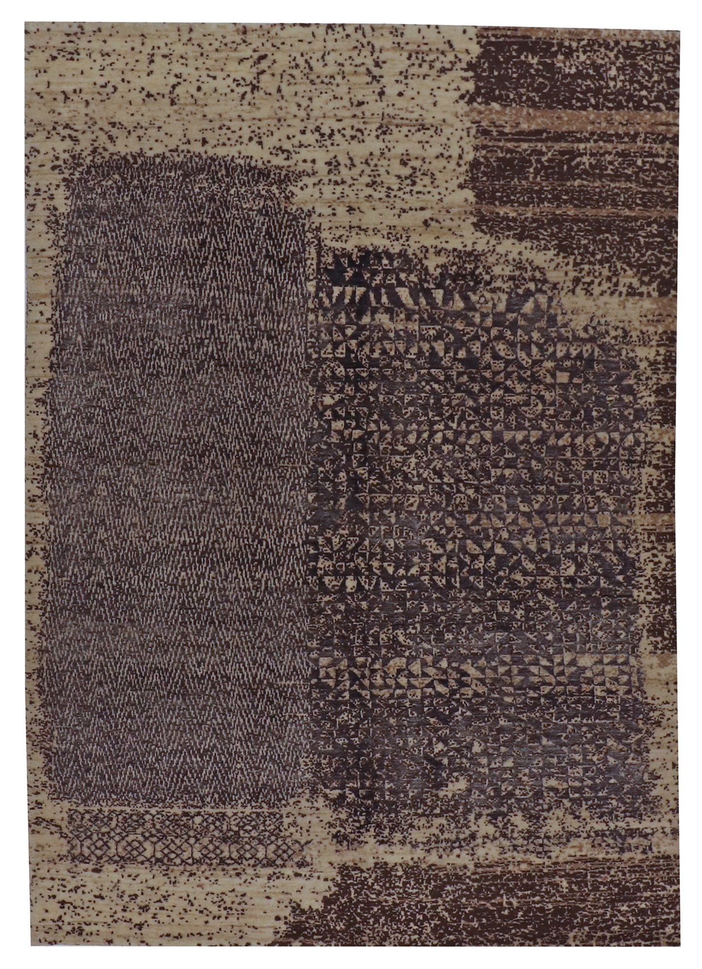 5x7 - Modern Wool/Silk All Over Rectangle - Hand Knotted Rug