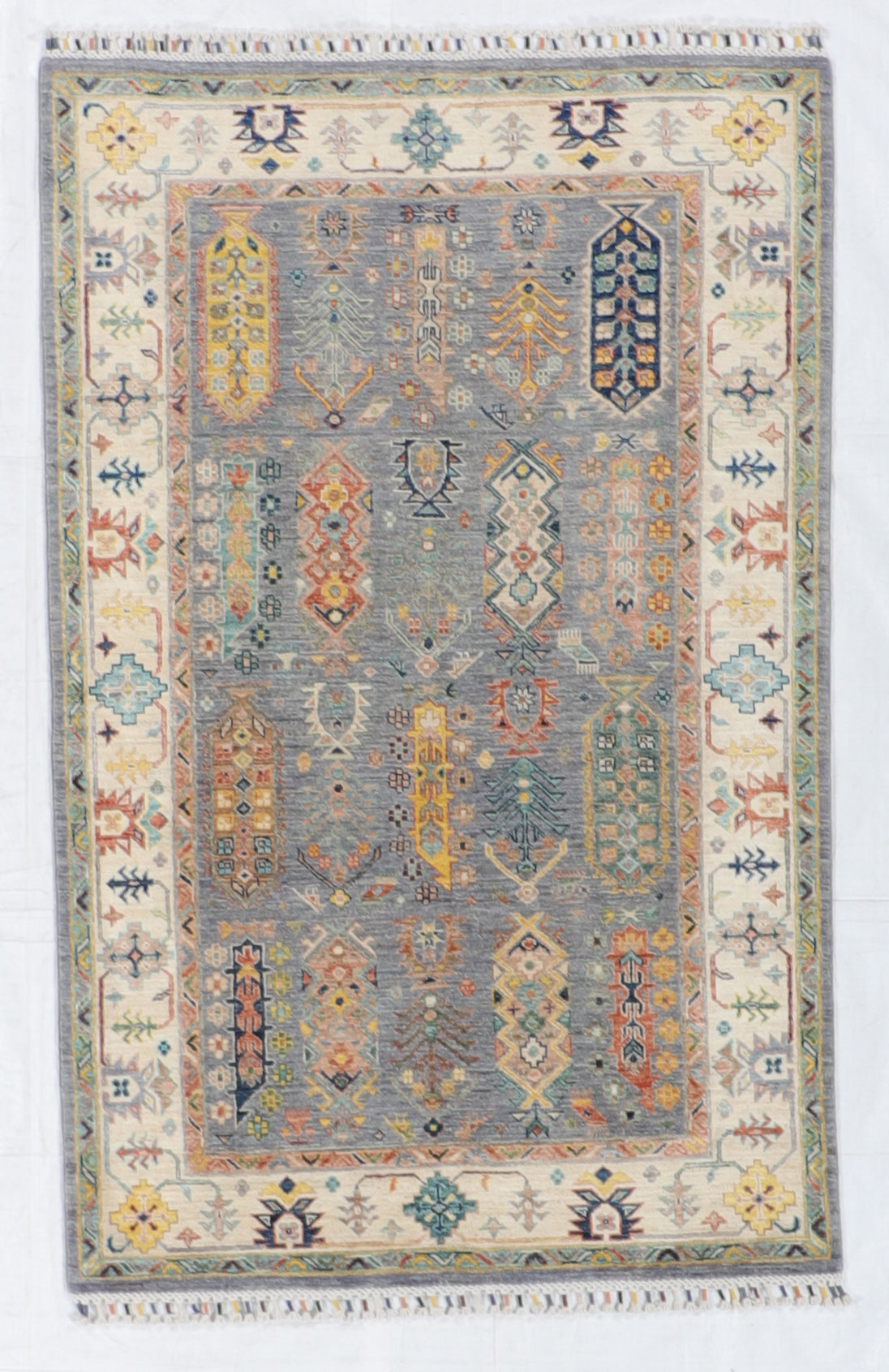 4x6 - Seneh Fine Wool All Over Rectangle - Hand Knotted Rug