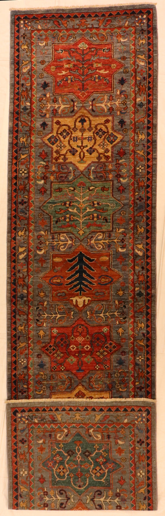 Runner - Shirvan Wool All Over Rectangle - Hand Knotted Rug