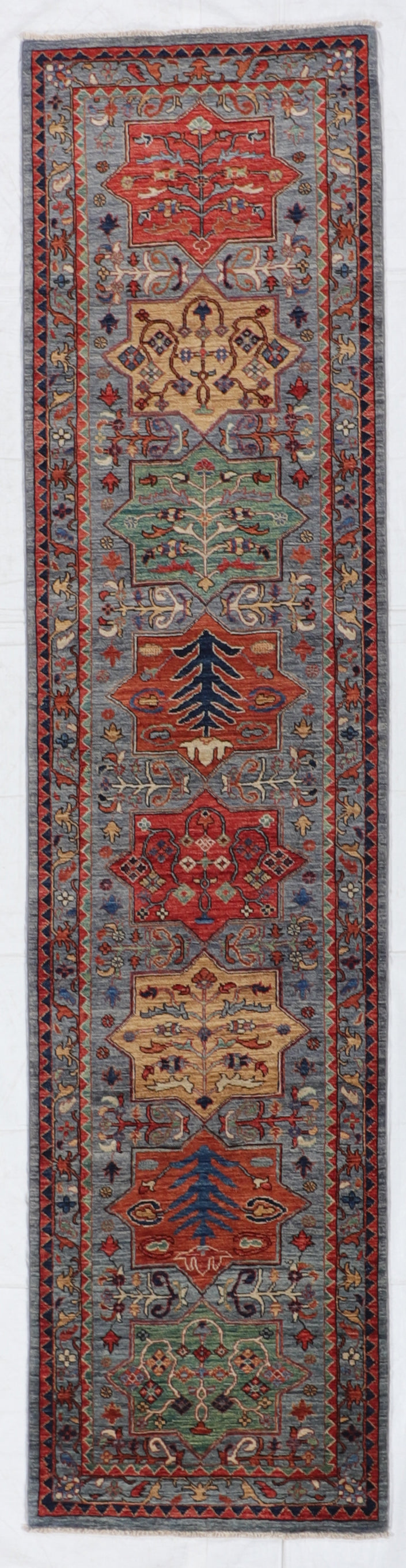 Runner - Shirvan Wool All Over Rectangle - Hand Knotted Rug