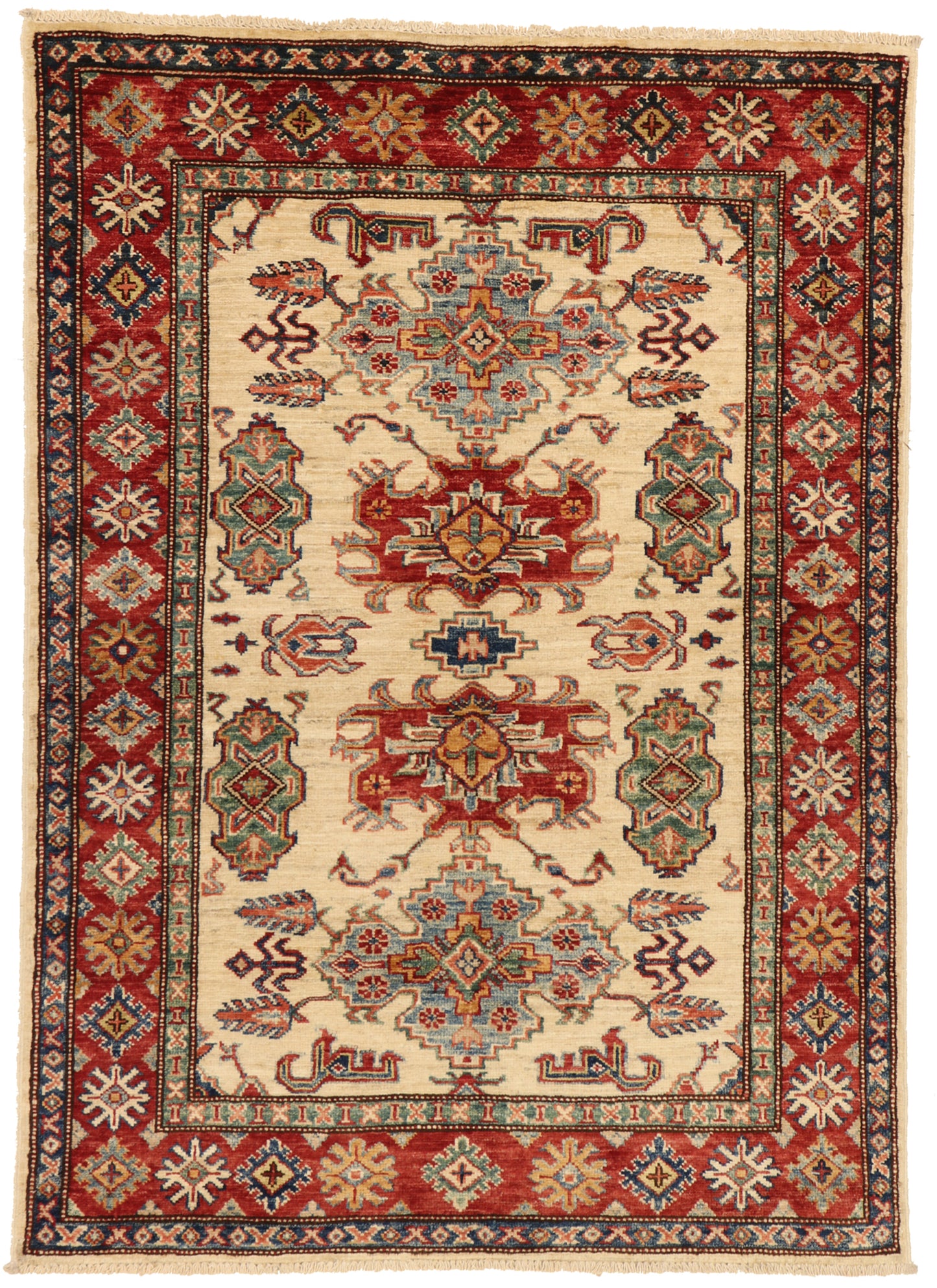 3x5 - Kazak Wool All Over Rectangle - Hand Knotted Rug