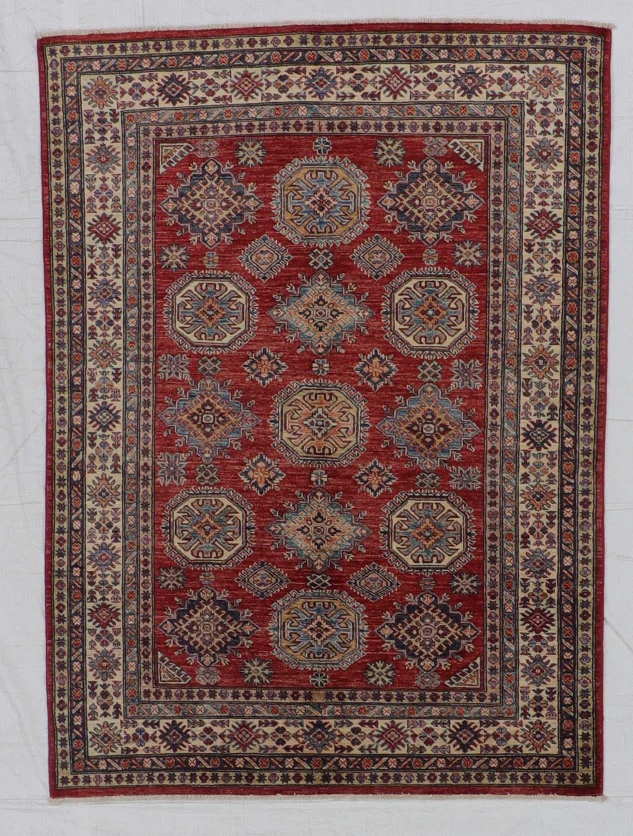 5x7 - Heriz Fine/Wool Geometric Rectangle - Hand Knotted Rug